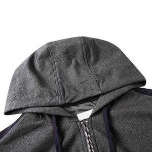 Men's Grey <b>Full</b> <b>Zip</b> <b>Hoodie</b> Tracksuit Set Solid Color Casual Sportswear Breathable Polyester Cotton Long Sleeve Sweatpants - Product Image 4