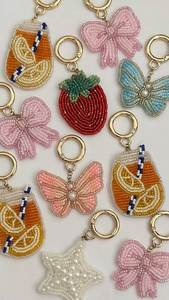 Classic Handmade Embroidery Beaded <b>Keychain</b> with Elegant Floral Embellishments Eco-Friendly Bohemian Design by MD HANDICRAFTS - Product Image 5