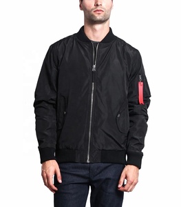 Blouson aviateur pour hommes de haute qualité avec logo personnalisé col montant doublure en satin fait polyester nylon pour un confort durable - Product Image 1