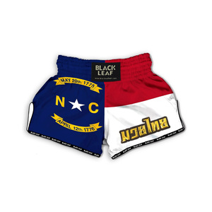 Shorts de Muay Thai pour hommes à taille mi-haute avec cordon de serrage, en tissu polyester/coton, personnalisables avec logo, pour marques de vêtements de sport mondiales - Product Image 1