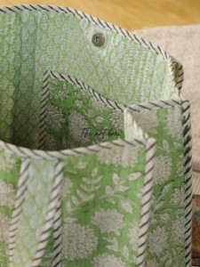 Sac fourre-tout en coton matelassé à imprimé floral assorti OEM - Sac de courses réutilisable écologique - Product Image 3