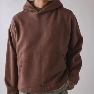 เสื้อฮู้ดดี้ผู้ชายไซส์ใหญ่ สีพื้น ผ้าฝ้ายเฟรนช์เทอร์รี่ สวมใส่สบายๆ สำหรับฤดูใบไม้ร่วง มีกระเป๋า ดีไซน์เรียบง่าย ทรงปกติ - Product Image 1