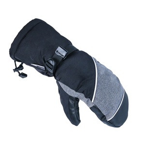 Guantes de esquí con dedos completos, negros, de poliéster, con aislamiento térmico, cierre de gancho y bucle, unisex, para invierno y actividades al aire libre - Product Image 1