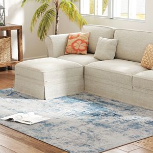 Tappeto Moderno Astratto 5x7 Antiscivolo Lavabile in Lavatrice Blu a Pelo Lungo con Tecnica 3D per Soggiorno Camera da Letto Sala da Pranzo - Product Image 2