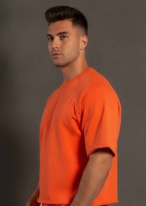 Camiseta de Algodón de Color Sólido de Alta Calidad para Hombre, Hombros Caídos, Cuello Redondo, Logotipo Personalizado, Estilo Hip Hop, Diseño en Blanco - Product Image 1
