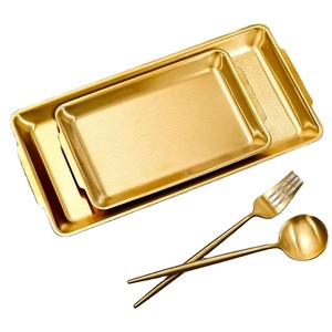 Plato de Servir Elegante de Acero Inoxidable, Diseño Pulido y Duradero para Decoración del Hogar y Uso en la Cocina, Gran Venta - Product Image 1