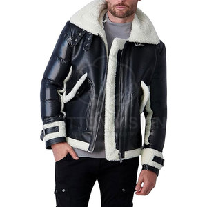 <b>Men</b> Classic <b>Shearling</b> Leather <b>Jacket</b> Heavy Winter <b>Jacket</b> OEM Factory <b>Men</b> Vintage <b>Shearling</b> <b>Jacket</b> - Product Image 5