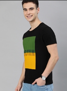 Chemise décontractée à manches courtes pour homme en coton 100% tricoté noir ODM pour l'été - Product Image 2