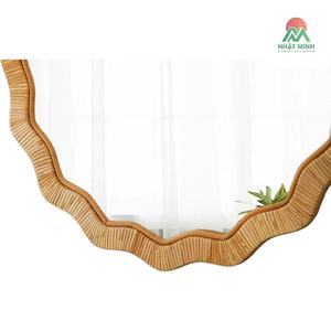 24 Inch Round Woven Rattan <b>Wall</b> <b>Mirror</b> for Bedroom Living Room Bathroom Farmhouse Decor - Product Image 3
