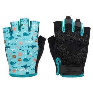 Gants de cyclisme unisexes personnalisés en polyester à imprimé galaxie spatiale, demi-doigts, fermeture auto-agrippante, antidérapants, rembourrés, avec sangle de poignet réglable - Product Image 6