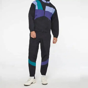 Men's Autumn Printed Windbreaker Jacket and <b>Trouser</b> Two-Piece Set Quick Dry Street Style Windbreaker Set - Product Image 2