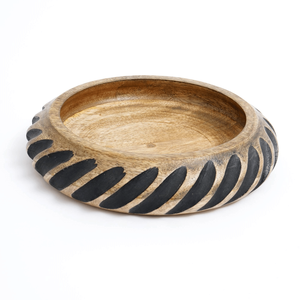 Ciotola in Legno Nera Fatta a Mano, Artigianato Unico per Arredamento Elegante, Artigianato in Bambù e Legno - Product Image 1