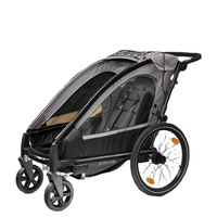 Remorque de vélo en alliage d'aluminium KS-200 à siège unique, poussette pour bébé 3 en 1, suspension indépendante, pneus gonflables de 20 pouces / roues pivotantes en EVA de 8 pouces