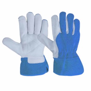 ถุงมือเชื่อมหนังวัวเสริมแรงและหนังแยกชั้น ทนไฟ ทนความร้อน สำหรับงานก่อสร้างและดับเพลิง - Product Image 3