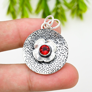 925 Silver <b>Garnet</b> Statement Necklace-Luxury Jewelry - Product Image 1