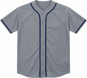 Maillot de baseball Orha International blanc à col en V, manches courtes, boutons sur le devant, maille respirante anti-humidité, écologique - Product Image 6
