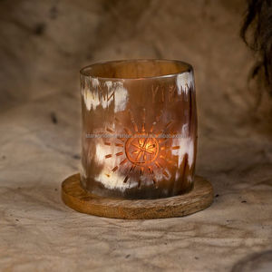 Soporte para velas en forma de cuerno Otros candelabros Linternas y tarros hechos en India - Product Image 4