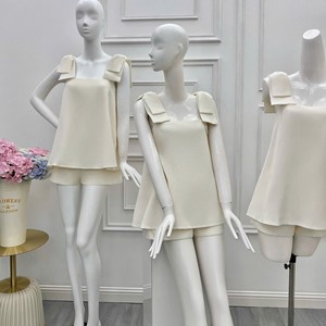 Robe longue OEM en satin avec grand nœud décoratif, style fourreau vintage, en tissu tissé respirant, robe florale blanche d'été coupe trapèze - Product Image 5