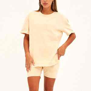 Wholesale Quality Custom Logo <b>Square</b> Neck Single Shade Lightweight Spandex Short Sleeves Women Summer <b>Set</b> - Product Image 6