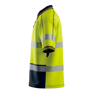 Camiseta Polo de Seguridad de Alta Visibilidad en Dos Tonos, Manga Corta, Amarillo Marino, Cinta Reflectante, Ropa de Trabajo para Hombre, Tejido de Secado Rápido - Product Image 3