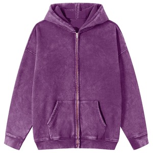 Sudadera con Capucha y Cierre para Hombre, Color Sólido, Corte Holgado, Estilo Casual para Otoño, Manga Larga, Tejido de Felpa Francesa, 100% Algodón, 2027 - Product Image 1