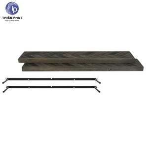 Juego de 2 Estantes Flotantes de Madera de Acacia Chevron con Acabado Mocha para Decoración del Hogar - Product Image 4