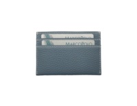 Dompet Kartu Tipis Kulit Asli Italia Castello Logo Timbul Penutup Terbuka Poliester Unisex Merah/Fuchsia/Ungu/Navy/Teal