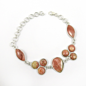 Pierre précieuse de rhodochrosite naturelle en argent sterling 925 Bracelets classiques fabriqués à la main Style bohème Bijoux fins Meilleur cadeau pour elle - Product Image 3