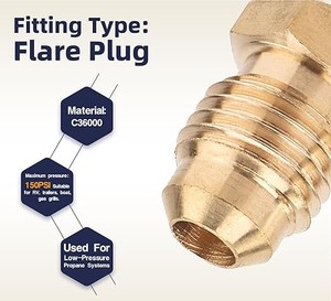 Conector de Latón Flare de 1/4" OD, Accesorio de Latón para Tubo Flare - Product Image 2
