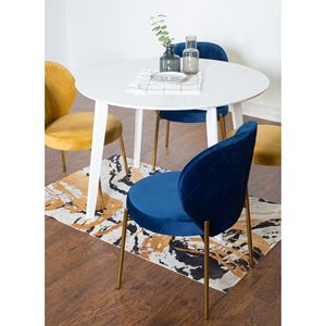 Set da Pranzo Contemporaneo Amoa 5 Pezzi, Tavolo Rotondo Bianco e 4 Sedie per Sala da Pranzo Moderna - Product Image 2