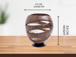Soporte para bolígrafos de cáscara de coco para escritorio, hogar, oficina, organizador de escritorio natural hecho a mano - Product Image 2