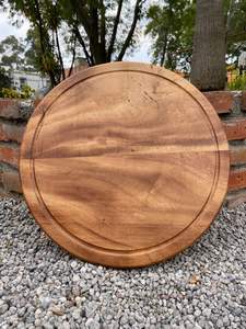 Plato de Madera Natural para Pizza y Filetes |   Plato Redondo de Madera Reutilizable para Alimentos - Product Image 2