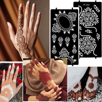 Stiker Tato Mehendi Tahan Air Ramah Lingkungan untuk Wajah dan Tubuh, Desain Sementara Perekat Sendiri, Tato Henna DIY Seksi
