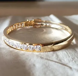 Moissanite <b>Bangle</b> <b>Bracelet</b> 925 Sterling <b>Silver</b> White Gold Plated Luxury Sparkling Diamond Alternative Jewelry - Product Image 4