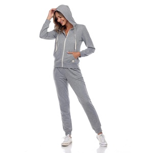 Ensemble 2 pièces streetwear français à capuche, vêtements urbains, sweat-shirt pour femme, fermeture éclair, avec poches latérales - Product Image 3