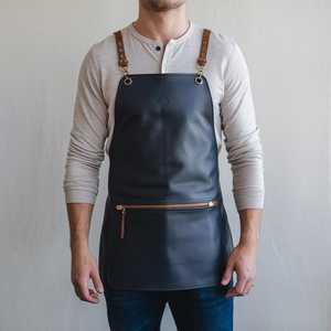 Wholesale Genuine Leather Apron Custom Logo for Brands-Professional Grade Bulk Supply Workshop Clothing Smell Proof Protection - Product Image 3