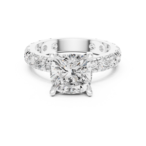 Anillos de Compromiso y Boda Clásicos para Mujer, Oro Sólido de 14K, Diamante Cultivado en Laboratorio con Corte Cojín de 3 CT, Certificado IGI, Regalo para Fiesta - Product Image 5