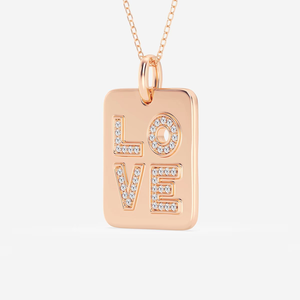 Colgante de Moda LOVE con Diamante Cultivado en Laboratorio de 1.5 CTW, Plata de Ley 925, Regalo Romántico para Mujer, Joyería para Aniversario - Product Image 3