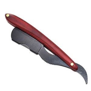 Soporte Plegable de Acero Inoxidable Vintage para Navajas de Barbero 2026 Personalizado con Mango de Madera para Afeitado Masculino - Product Image 4