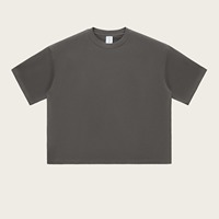 T-shirt Homme Oversize 220 GSM 100% Coton Tricoté Col Rond Manches Courtes Uni Décontracté Streetwear