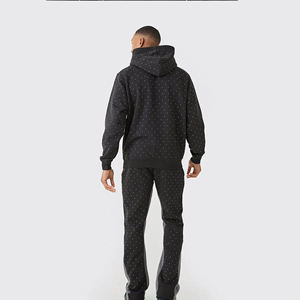 Conjunto Deportivo de Sudadera y Pantalones para Hombre, Sudadera con Capucha y Pantalones de Chándal Unisex de Algodón, Conjunto de Sudadera con Capucha y Pantalones Deportivos Lisos - Product Image 4