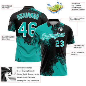 เสื้อโปโลกีฬาขายส่ง พิมพ์ลายแบบ Dye Sublimation ผ้าโพลีเอสเตอร์ 180 GSM รับผลิตเสื้อผ้า OEM แบรนด์ส่วนตัว - Product Image 3