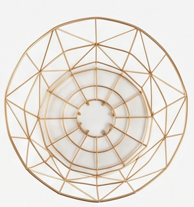 Elegant Geometric Metal Wire <b>Storage</b> <b>Basket</b> <b>Gold</b> Color Modern Design Multi Purpose Neatening Organizer - Product Image 2