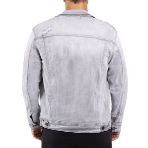 OEM Men's Canvas Denim Jacket Winter Waterproof Windproof Breathable Oversize Streetwear Front Logo Zipper <b>Coat</b> - Product Image 2