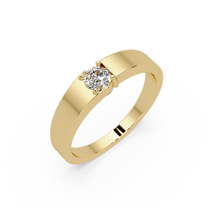 Anillo Solitario Moderno de Oro de 14K con Diamante Cultivado en Laboratorio de Corte Brillante Redondo, Anillo de Compromiso para Hombre, Anillos de Boda, Joyería al por Mayor - Product Image 2