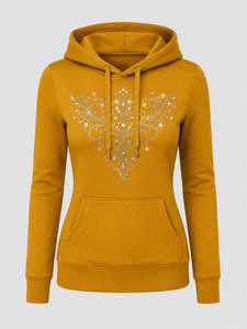 Women's Crystal Embellished <b>Rhinestone</b> Hoodie Casual Sweatshirt Long Sleeve Hooded <b>Jacket</b> Comfortable Everyday Fashion Wear - Product Image 1