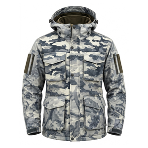 Mens Zipper Softshell Tactical <b>Waterproof</b> <b>Jacket</b> Plus Size Hooded Coat <b>Camouflage</b> Bomber Fleece Outdoor Duck Hunting <b>Jacket</b> - Product Image 1