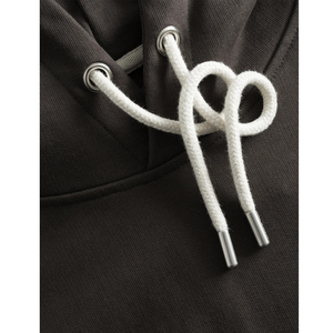 Sweat-shirt à capuche unisexe, couleur unie, tissé, écologique, 180g, décontracté, pour le printemps, avec poche, coupe ample, orange - Product Image 5