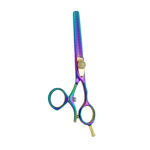 Multi Color Gold Screw Professional <b>Barber</b> Scissors Sharp <b>Blade</b> Steel Handle Salon Hair Thinning Shears - Product Image 6