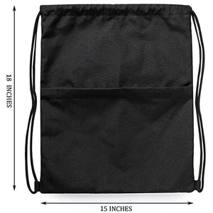 Pink <b>Drawstring</b> <b>Backpack</b> Plain Dyed Polyester Portable Sport Bag for Outdoor Use Wholesale Pack OEM Supplier - Product Image 3